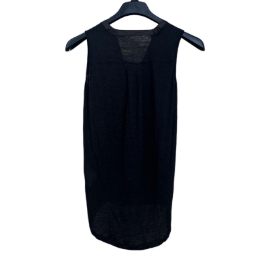 GAP Size XS Black Sleeveless Sheer Tank Top Hi-Low 100% Linen - Picture 4 of 10